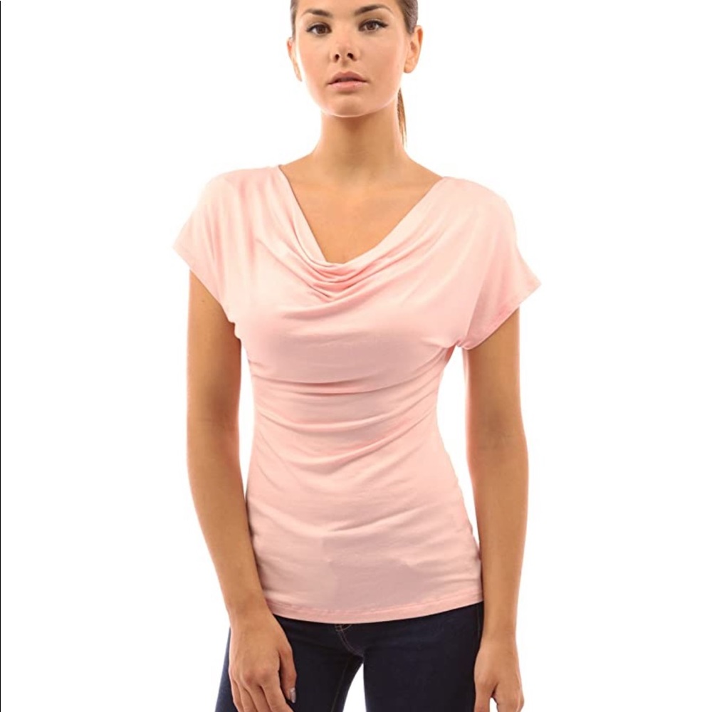 NWT PattyBoutik Cowl Neck Medium Short Sleeve Top